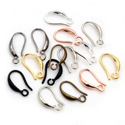 High Quality 15x9mm 20pcs Classic 7 Colors Plated Brass French Earring Hooks Wire Settings Base Settings Whole Sale