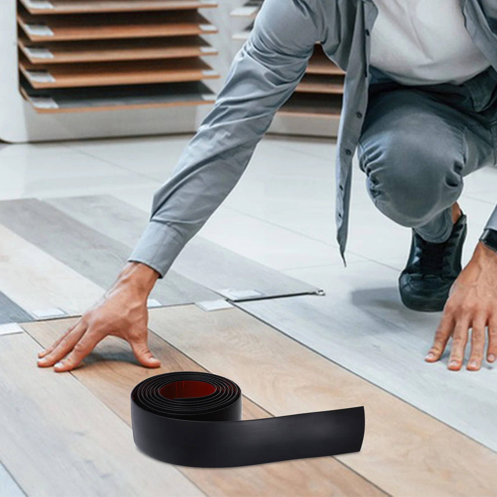 1 لفة الطابق الانتقال قطاع بولي كلوريد الفينيل عتبة ذاتية اللصق للسجاد إلى البلاط متفوقا غطاء أرضيات المدخل متعدد الوظائف