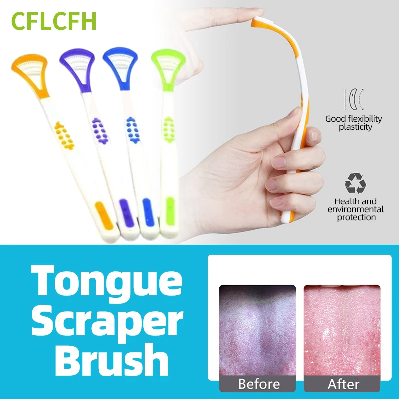 

Tongue Scraper Brush Tongue Scraping Cleaner Fresh Breath Oral Hygiene Cleaning Brushes Health Care Silicone Tools