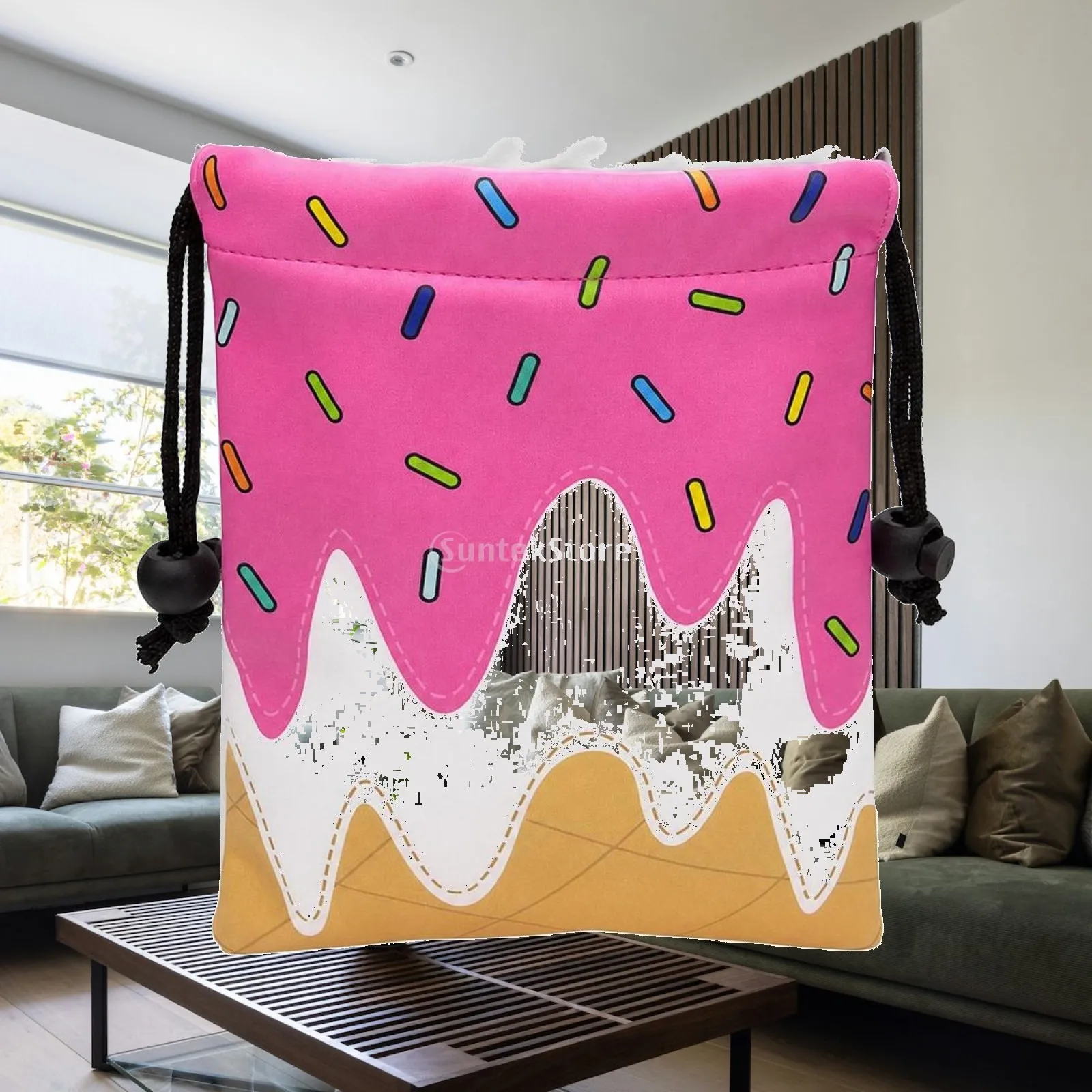 Drawstring Pouch Easy to Clean Cinch Bag with Toggle Ditty Pouch with Toggle Secure Sack Reusable for Girls, Daily Use, Travel