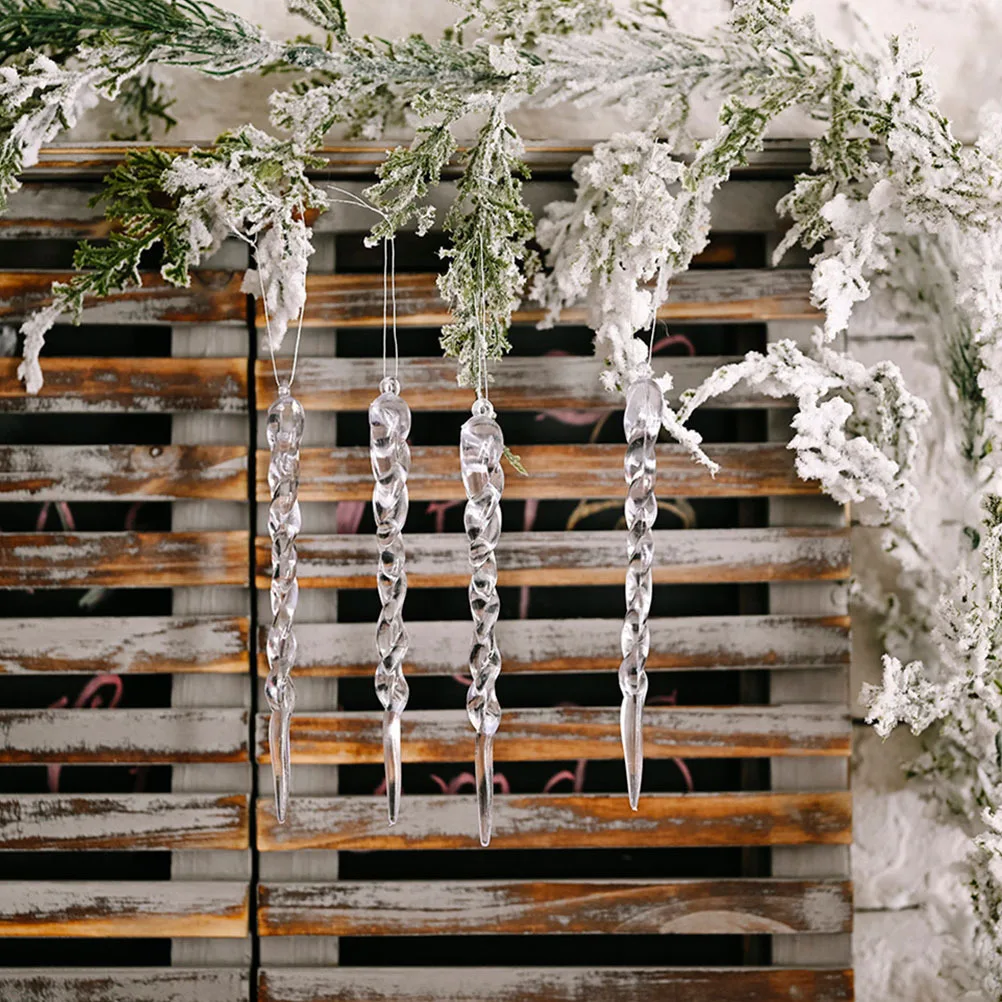 

36pcs Ornament Christmas Tree Pendant Xmas Decor Icicle Pendant Winter Party Decoration Acrylic Icicle Adornment