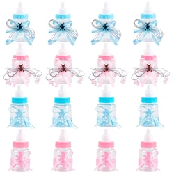 6/12pcs Blue Pink Baby Bottle Plastic Feeding Bottle Candy Gift Packaging Boxes Baby Shower Kids Birthday Gender Reveal Supplies