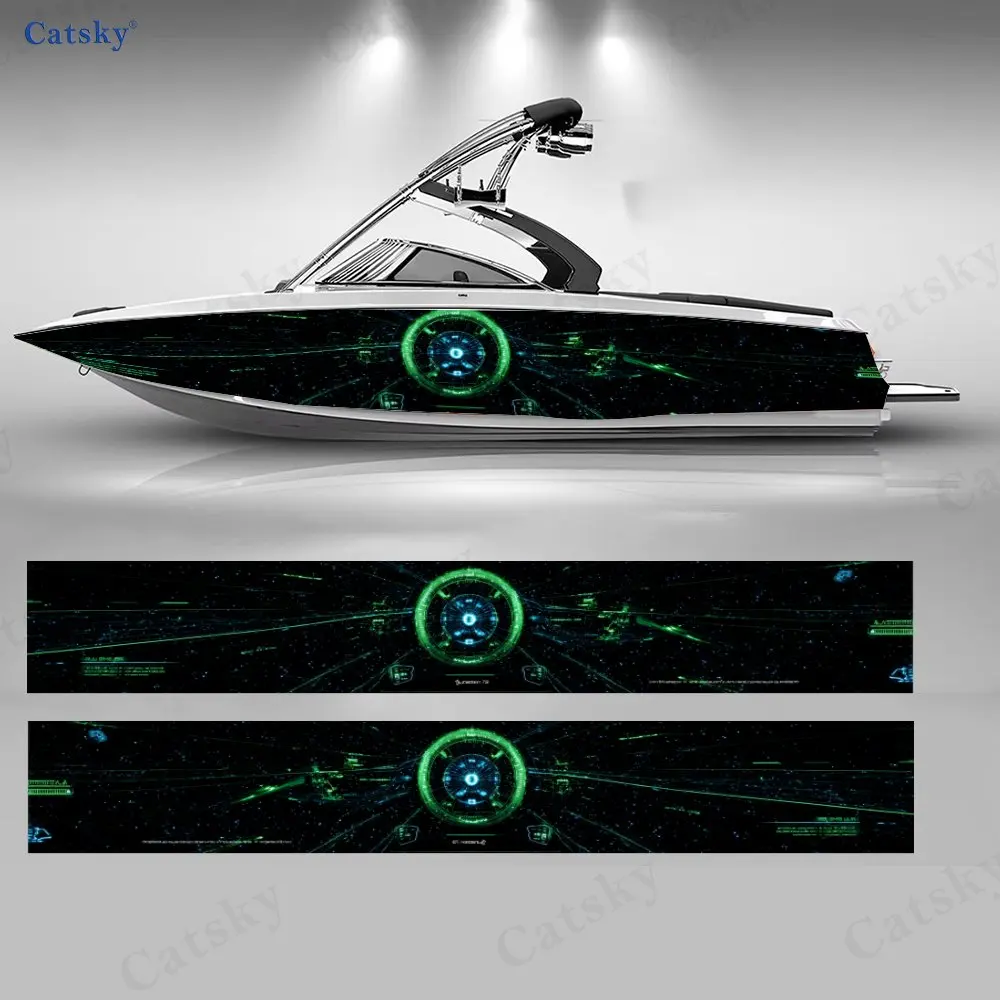 

Наклейки для лодок Starship Core Boat, 2 шт., водонепроницаемые виниловые наклейки из ПВХ для рыболовных лодок, прочные и стильные.