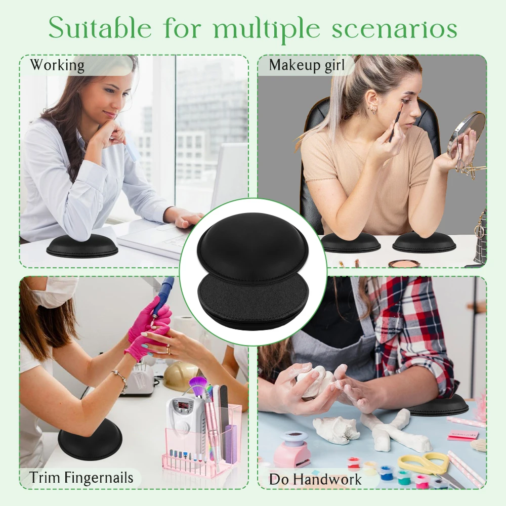 

Round Nail Arm Rest for Elbow Leather Elbow Pad Cushion Elbow Hand Rest for Nails with Non-Slip Base for Nail Tech Manicure