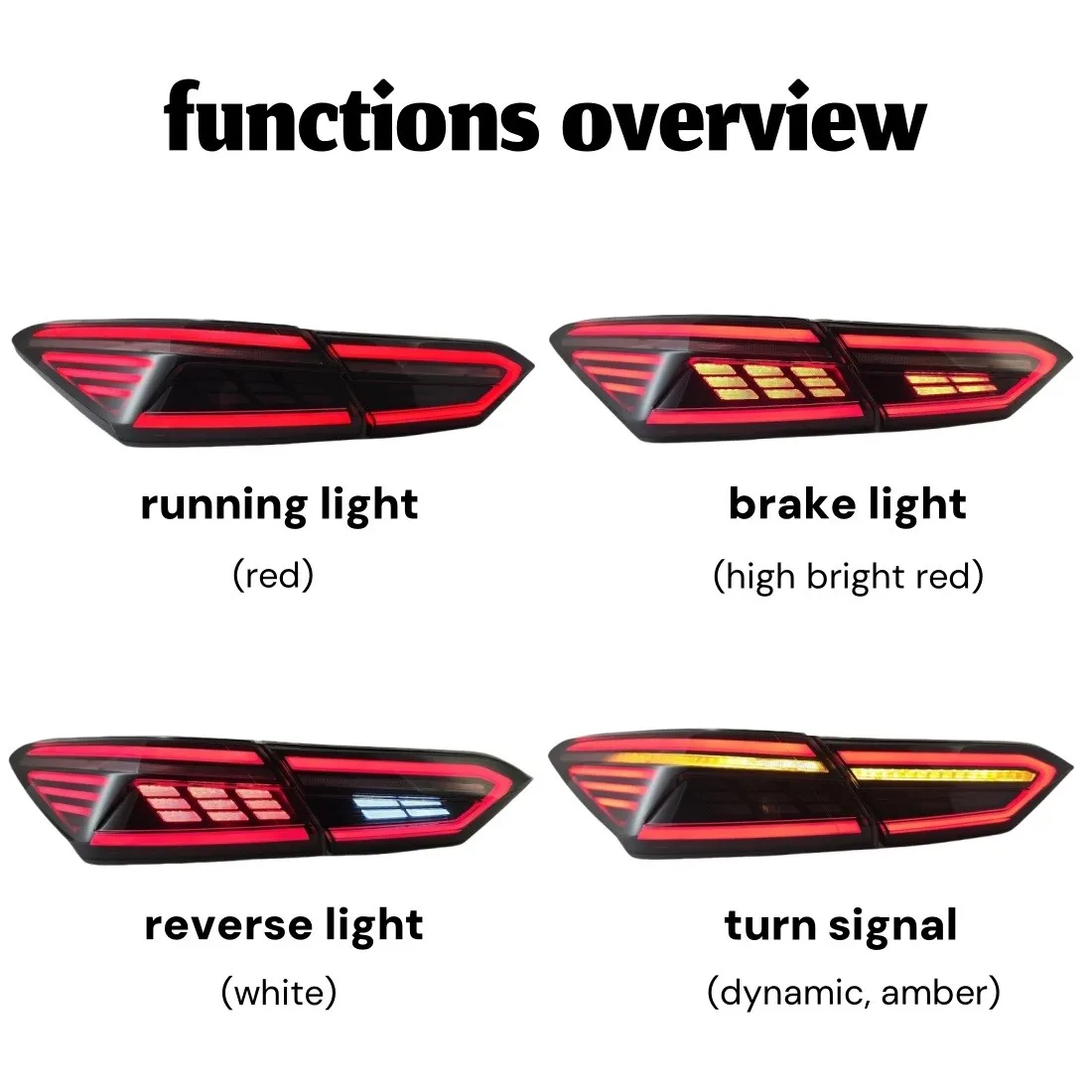 Car Led Tail Lamp Modified Led Tail Light for Toyota Camry Taillight 2018 2019