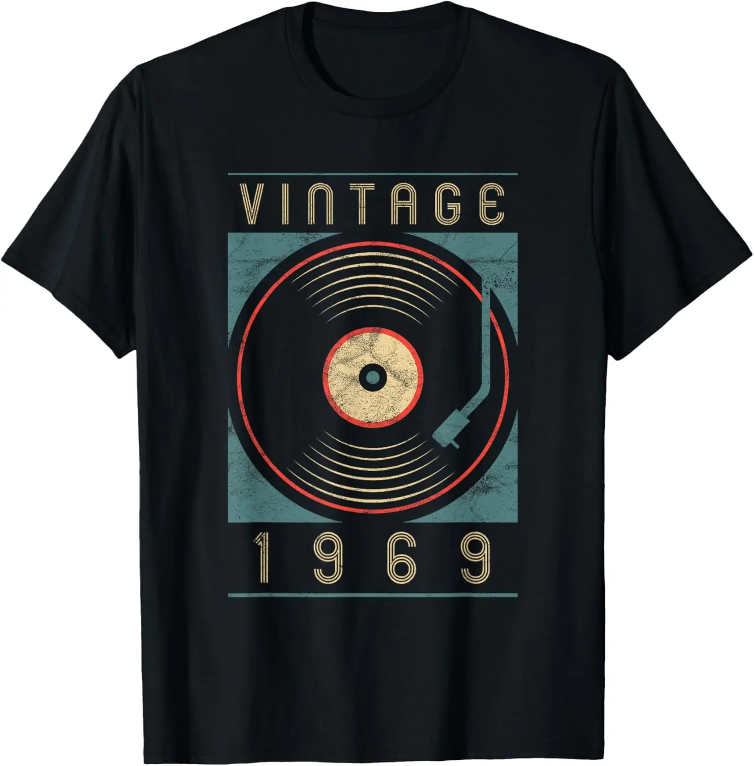 Vintage 1969 Vinyl Retro Turntable Birthday DJ Gift For Him T-Shirt