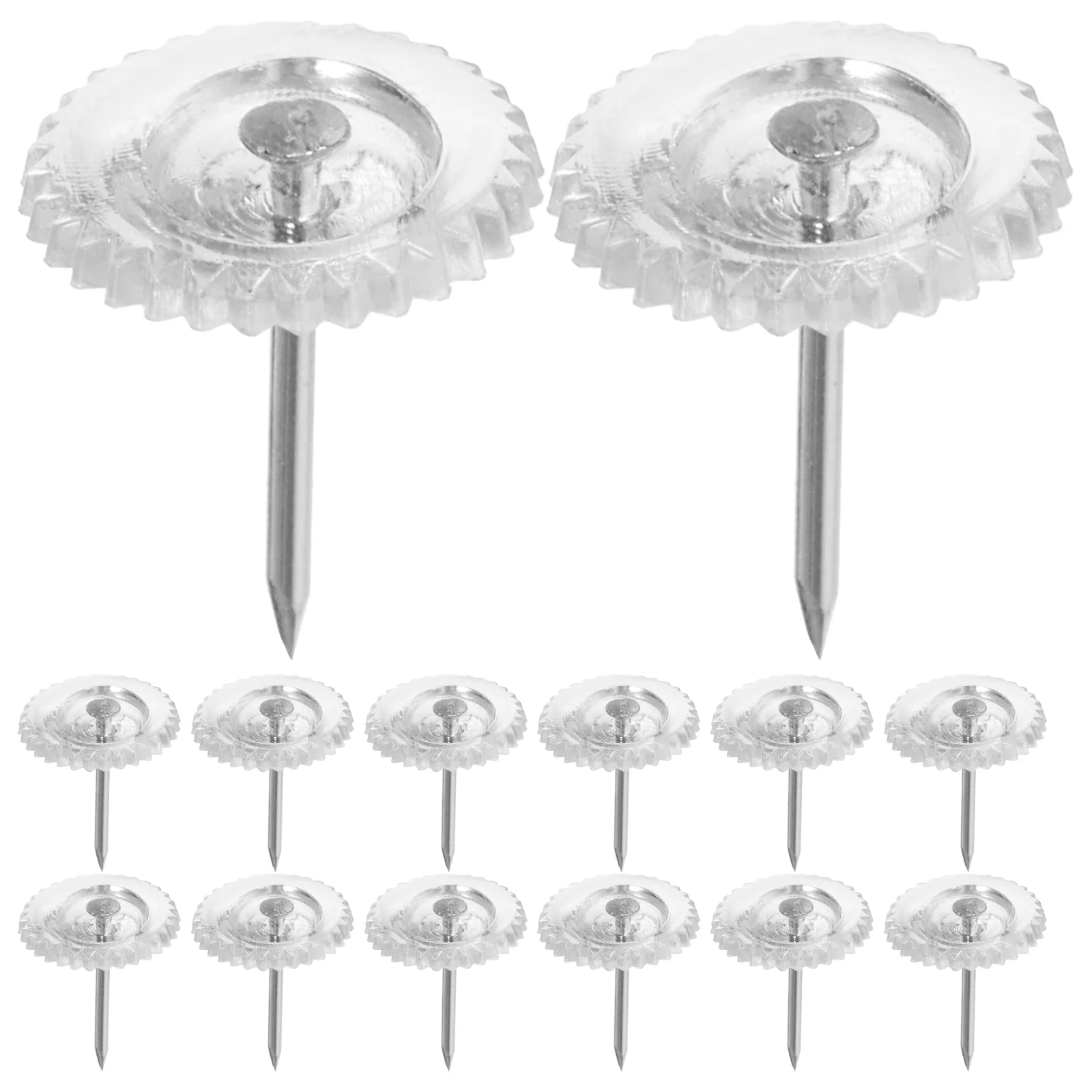 100 Pcs Office Transparent Gear Plastic Thumbtack Drawing Pin Map Message Board Tacks Press The Nail
