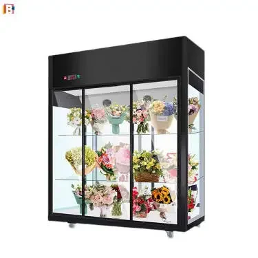 Three Doors Fresh Flower Preservation Cabinet High-end Florist Crisper 2023 New Three Doors Fresh Flowers Fresh-keeping Cabinet