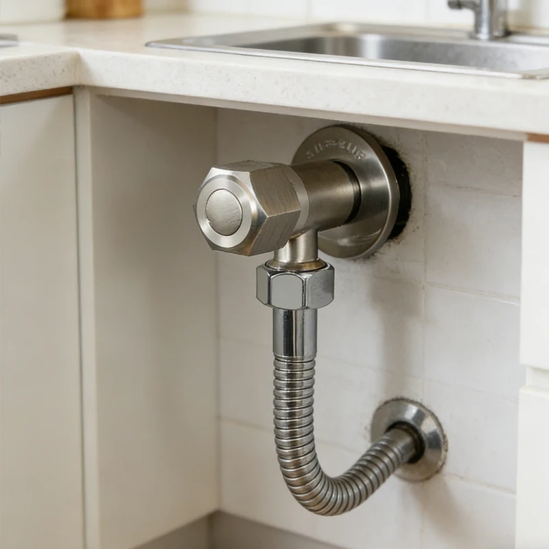 

1pcs High Temperature Hot and Cold Triangle Valve Thickened Resistant Hexagonal Inlet Valve Stainless Steel Water Stop Valves