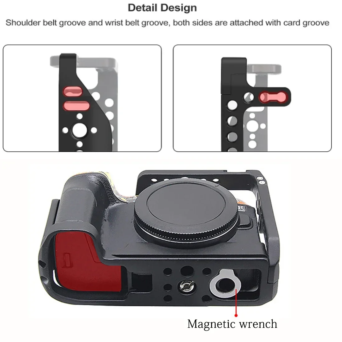 Topcine EOS RP Cage for Canon   Camera with 3/8“ Arri Locating and Cold Shoe Mount Extension  Microphone/ Light