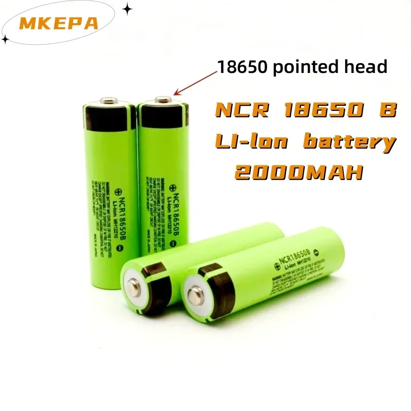 New Original 18650 Battery 3.7V 2000mAh Lithium Rechargeable Battery 18650B with PCB Protected for LED Torch Flashlight E-Tools