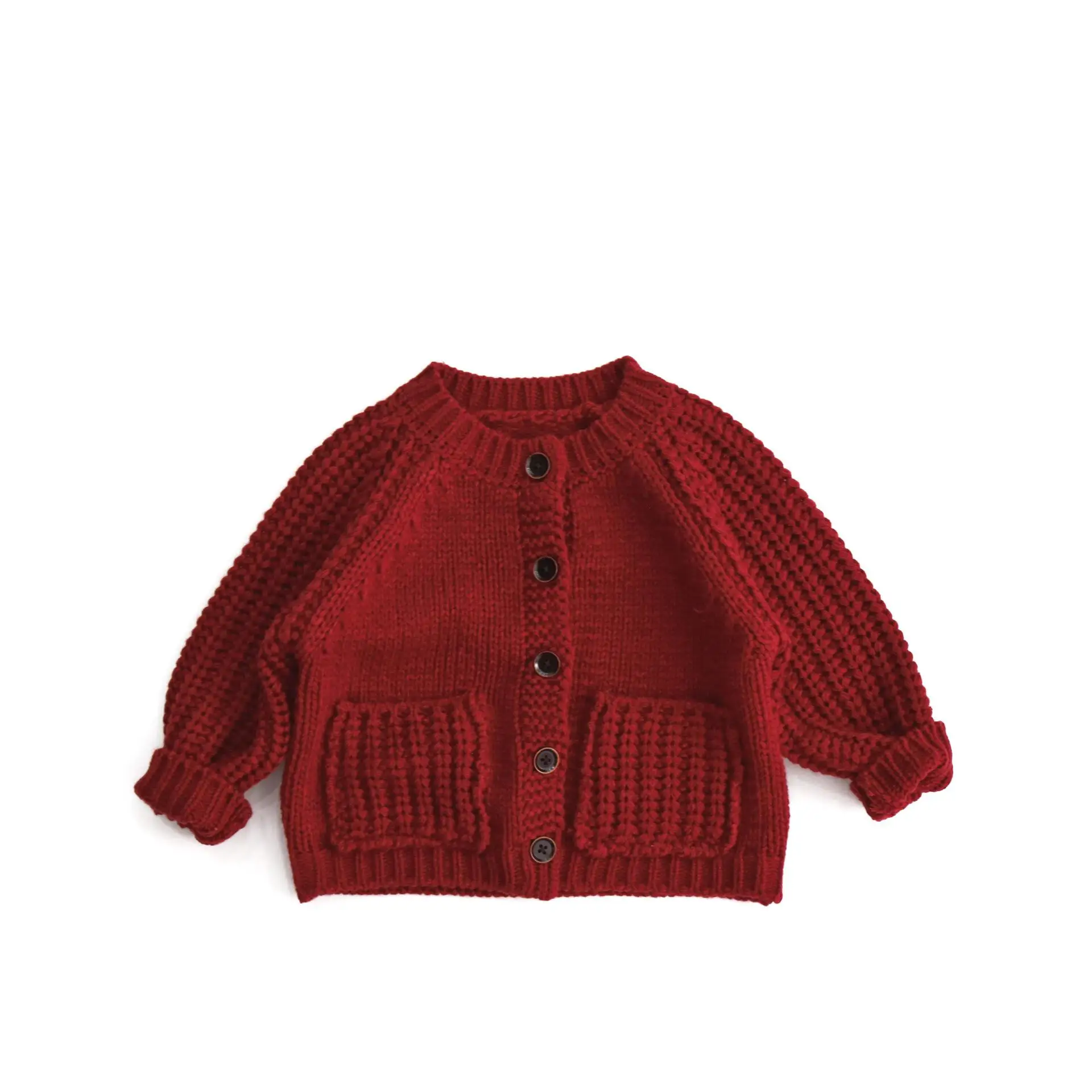 

2025 Autumn New Children Sweater Coat Solid Boys Girls Long Sleeve Knit Cardigan Cotton Vintage Baby Casual Jacket Kids Clothes