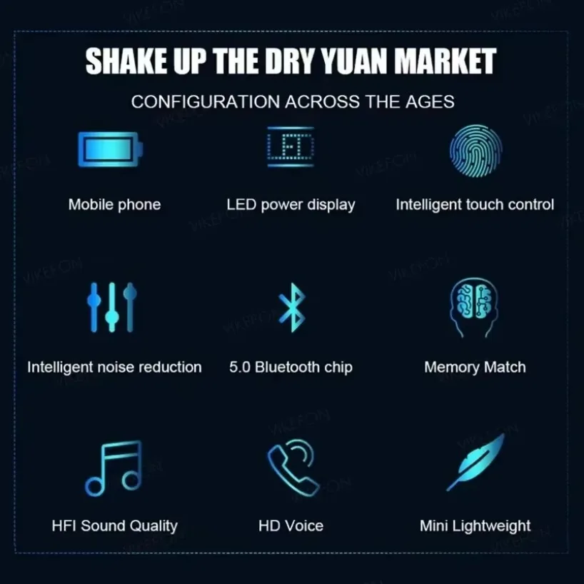 سماعات أذن مقاومة للماء سماعات شاشة ديجيتال أصلية F9 سماعة لاسلكية تعمل بالبلوتوث سماعات Tws حافظة شحن ذات سعة كبيرة #3