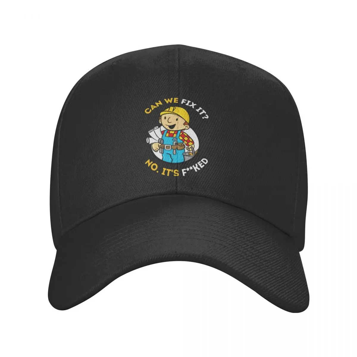 Men Women Bob The Builder Hats Hip-Hop Baseball Cap Polyester Can We Fix It Repair Man Hat Trucker Worker Cap Adjustable Fishing