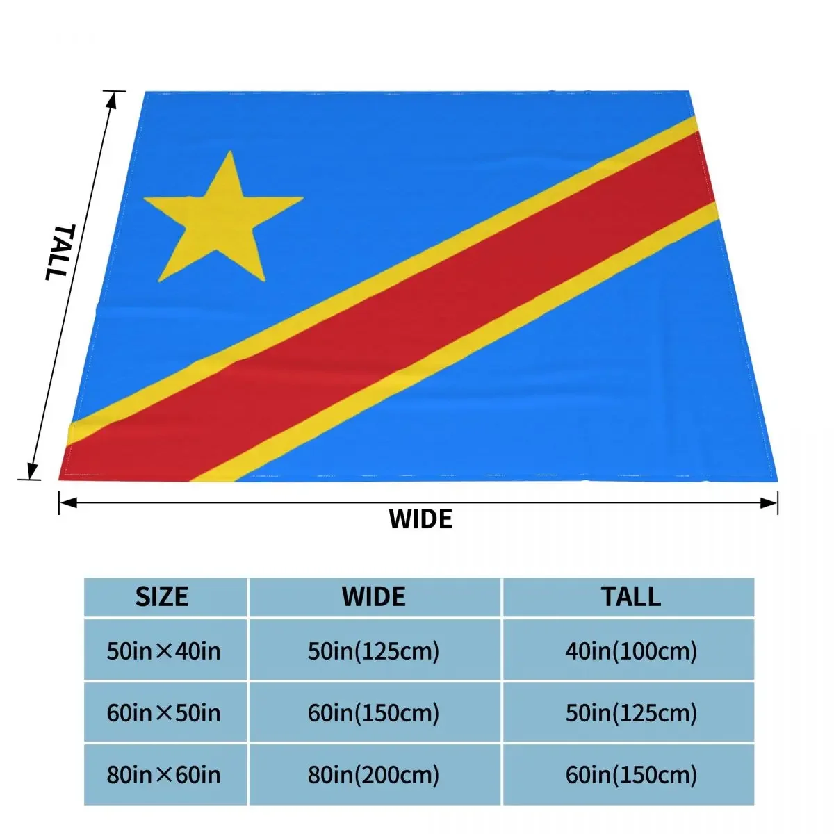 Flag Of Congo Kinshasa Zaire Knitted Blanket Fleece Warm Throw Blanket for Bedding Couch Bedroom Quilt