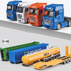 1/50 Diecast Alloy Truck Toy Tanque De Combustível Carro Modelo De Carro Removível Engenharia Transporte Container Veículo Camião Brinquedo Para Meninos