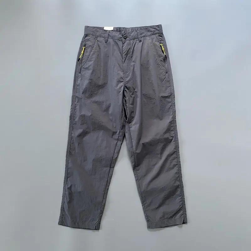 

Ultra-Thin Quick-Dry Breathable Men's Casual Pants Straight Leg Nylon Summer Thin Model Polyester Fiber Long Pants Leisure Tr...