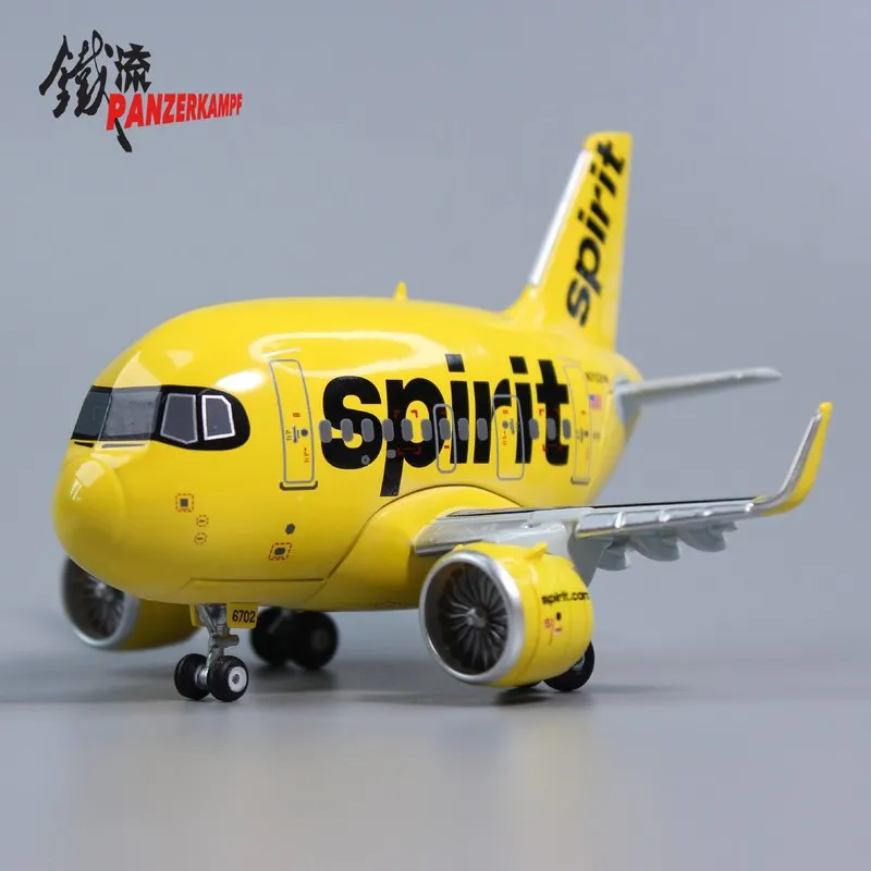 Panzerkampf Cartoon Airplane Model Full Alloy 70102PP Airbus A321NEO Spirit Airlines Display Model For Aviation Enthusiasts