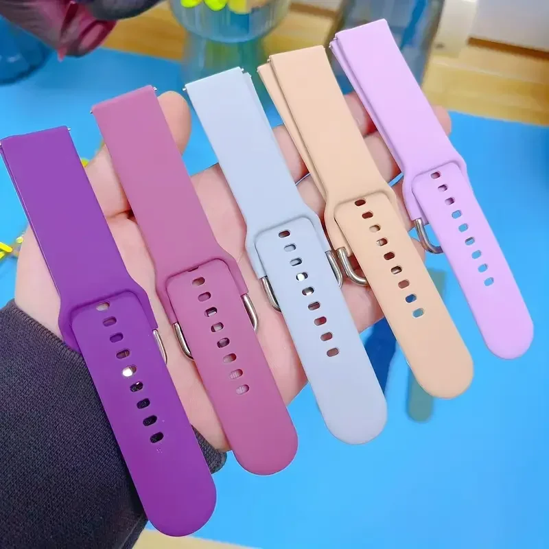 삼성 갤럭시 워치 7/FE/6/5/프로/4 클래식 43-47mm/액티브 2 실리콘 20mm 22mm 스트랩 화웨이 GT 4-3-2-2e 밴드