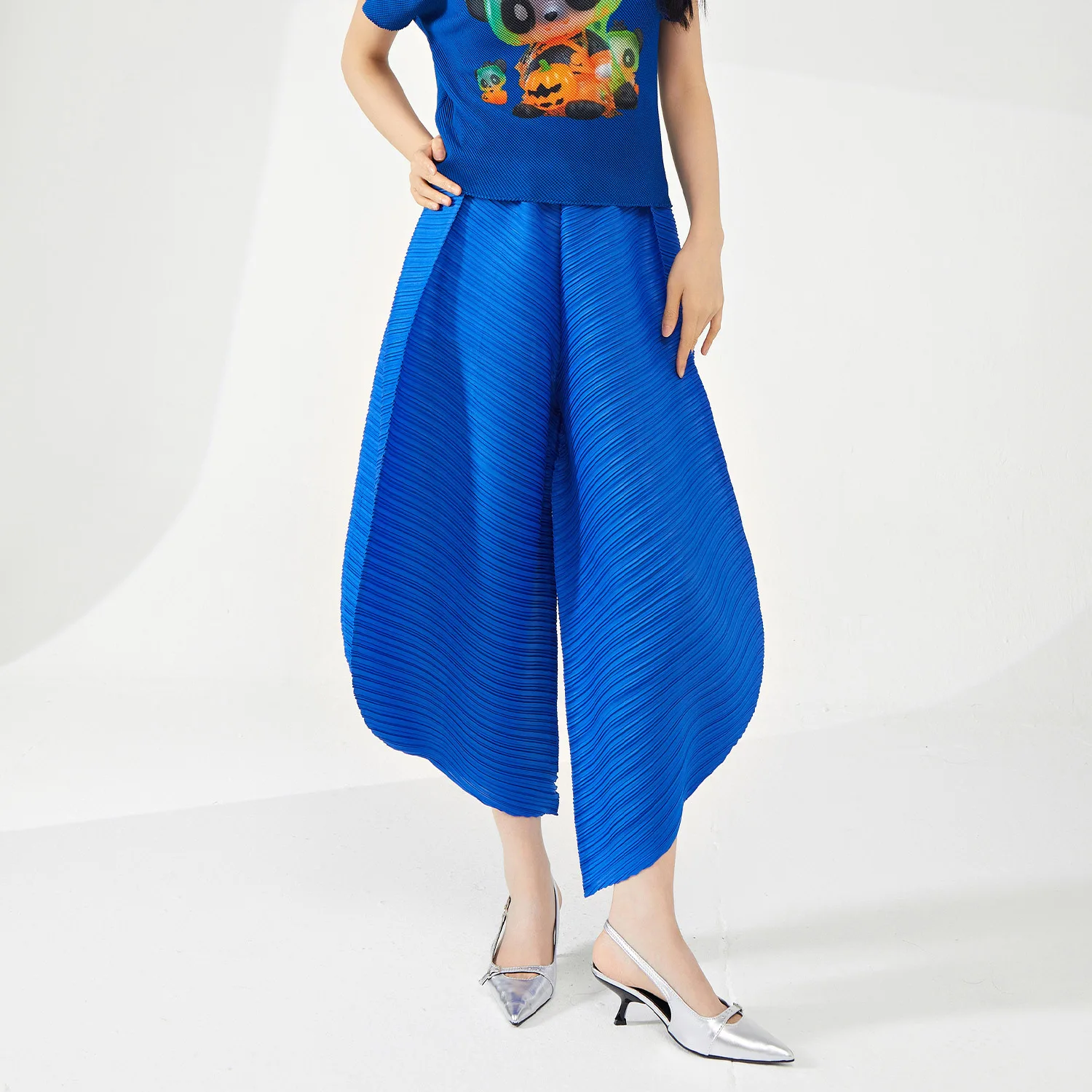 

Miyake Harem Pants for Women, Loose, Large Size Design, Versatile, Casual Pleated Pantalones, Hot Selling