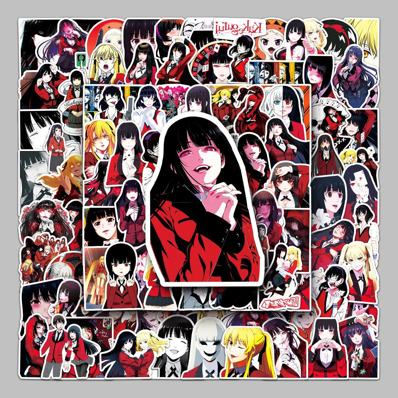 100Pcs Anime Kakegurui Refrigerator Laptop Car Luggage Waterproof Stickers