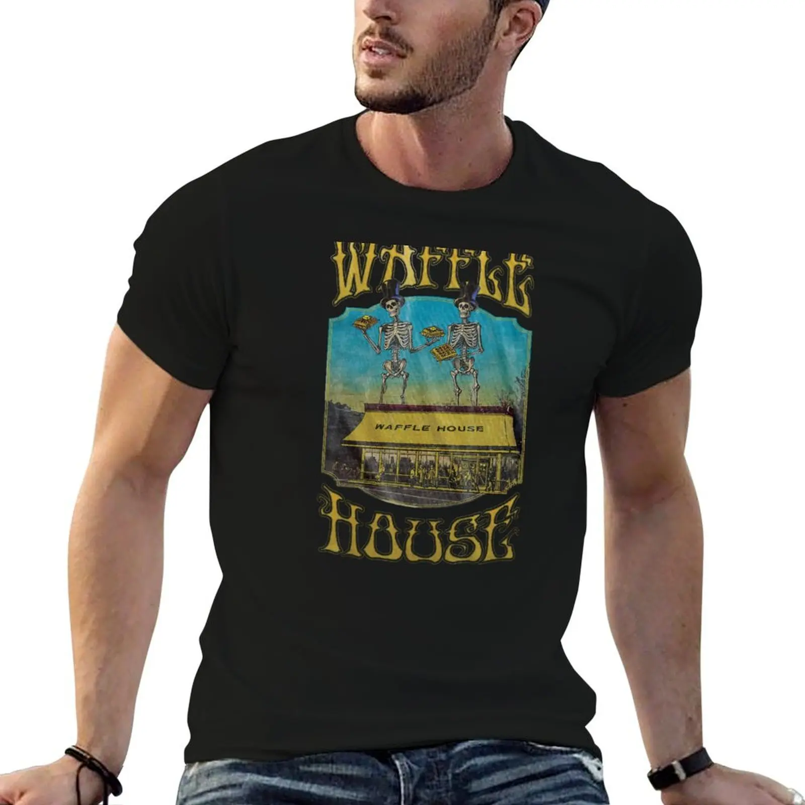 

Vintage Dead Waffle Grateful House T-Shirt t shirts cotton 100% anime tshirt T-Shirt