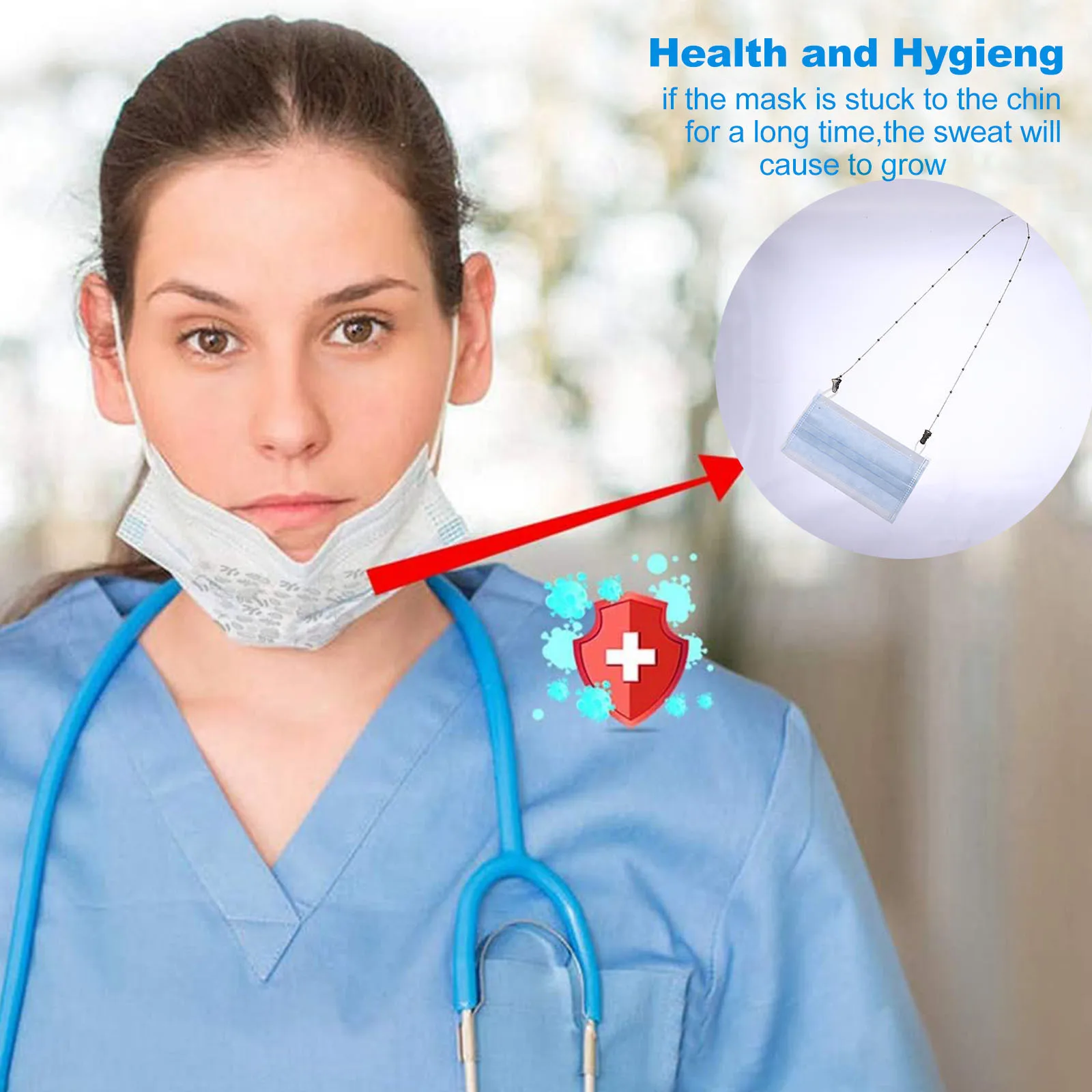 1 قطعة مشبك معدني قناع الوجه سلسلة النظارات الشمسية الحبل قلادة عدم الانزلاق حبل لراحة العين حماية هدية زملاء الأصدقاء #6