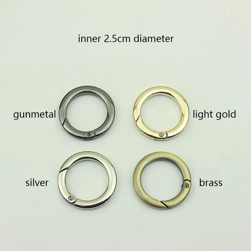 50pcs 16/20/25/32/38mm Flat Spring O Ring Buckles Metal Snap Clasp for Bag Strap Keychain Handbag Connector Hook DIY Hardware