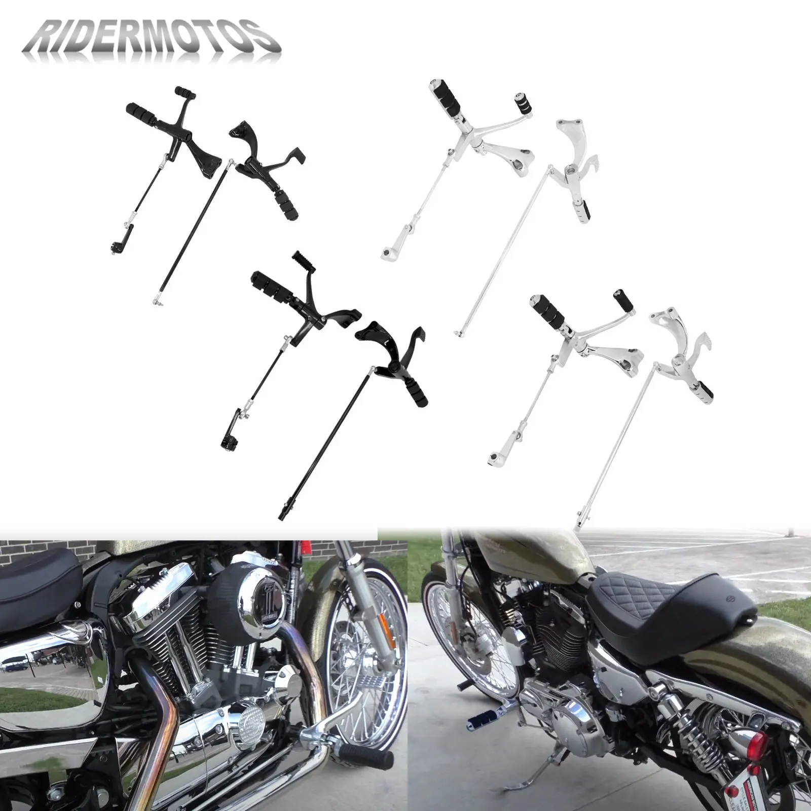 

Motorcycle Foot pegs Forward Controls Set For Harley Sportster Iron 883 XL883N XL1200R XL1200V 48 2004-Up Linkages Levers Kit