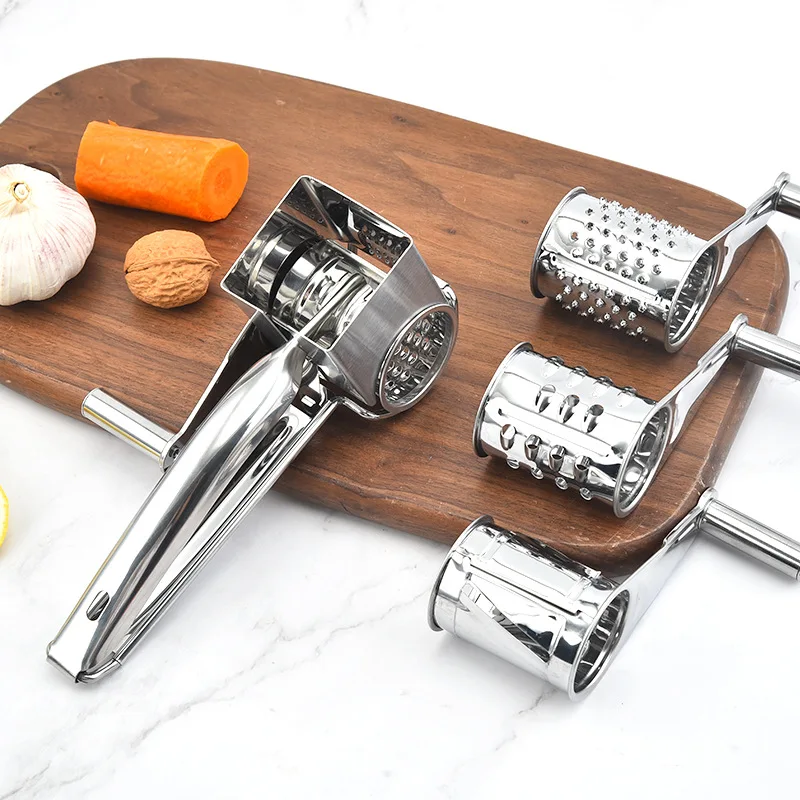 Hand Rotation Cheese Grater Stainless Steel Household Kitchen Manual Multi-Function Cheese Grater