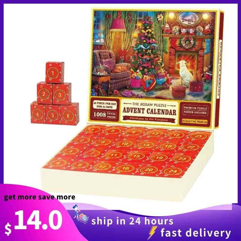 Christmas Advent Calendar Jigsaw Puzzles 2023 Christmas Puzzle: Welcoming The Birth Of Jesus,1000pcs Christmas Puzzles Countdown