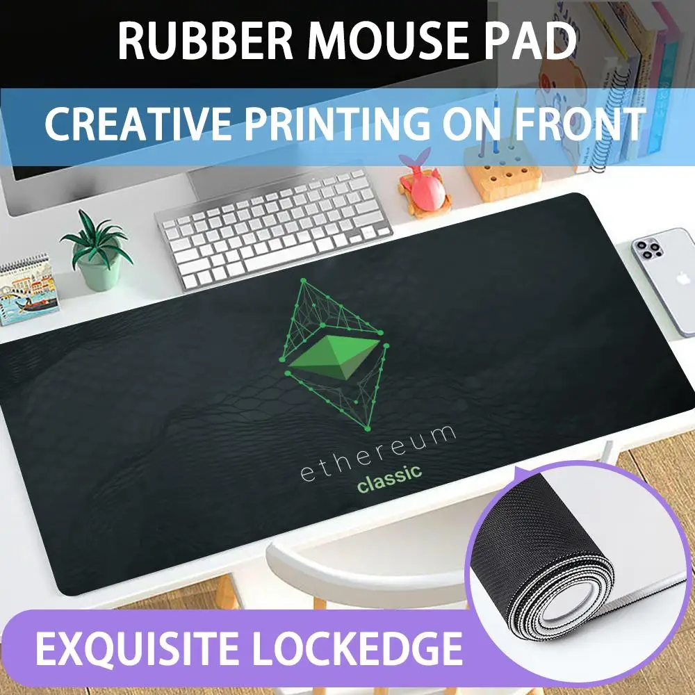 

Mouse Pad Large rubber mouse pad with lock edge computer gamer HD Ethereum Brilliance printing desk pad keyboard pad