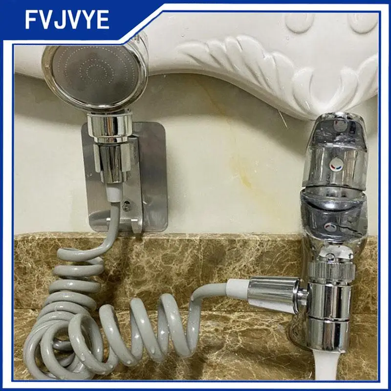 Toilet Hand Held Bidet Spray Shower Head Set System With Spring Hose Wall Holder Portable Douche Kit Valve Bathroom Sprayer Tap