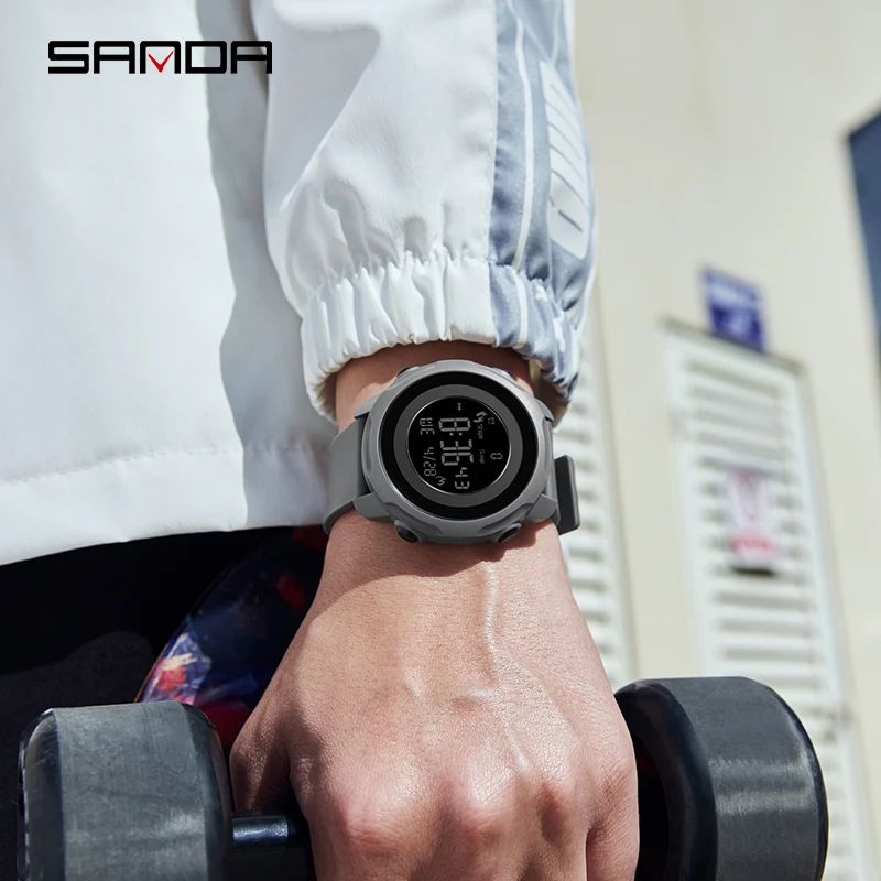 2023 SANDA New Step Calories Fashion Alarm Clock Men's Watch Men's Waterproof Shock Proof Sleep Monitoring Smart Wristwatch 6121