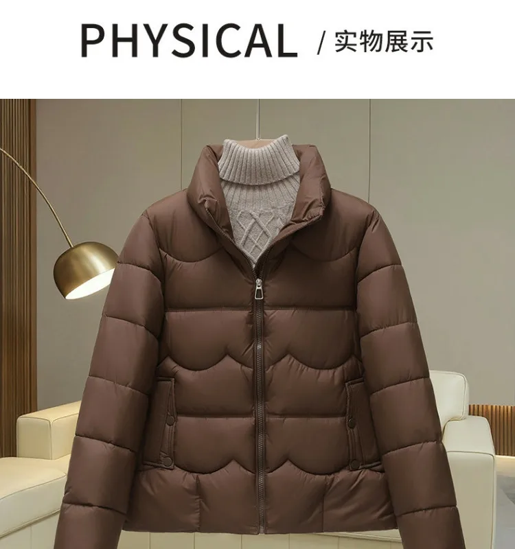 2027 Winter Parkas Women Down Cotton Jacket V-neck Large Fur Collar Belt Mid Length Cotton-padded Coat Female Outerwear Overcoat