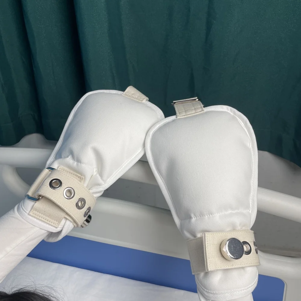

Medical Restraint Mittens with Magnetic Lock Adjustable Safety Gloves for Dementia Elderly & Hospital Patients Anti-Scratch