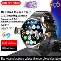 Smartwatch AMOLED Screen 210° Rotating Camera GPS Position Health Heart Rate Smart Watch APP Download NFC SIM Card Music Watches
