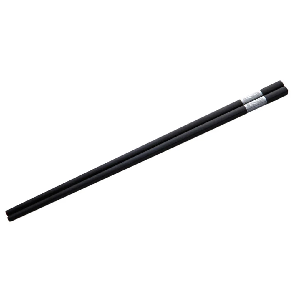

10 Pairs Stainless Steel Chopsticks Sliver Black Pattern Dishwasher Safe Portable Gift Set for Chinese