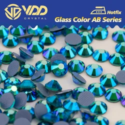 VDD 091 zircone blu AB SS6-SS30 di alta qualità Hotfix vetro Strass cristallo colore AB Flatback Glitter Strass pietra per i vestiti