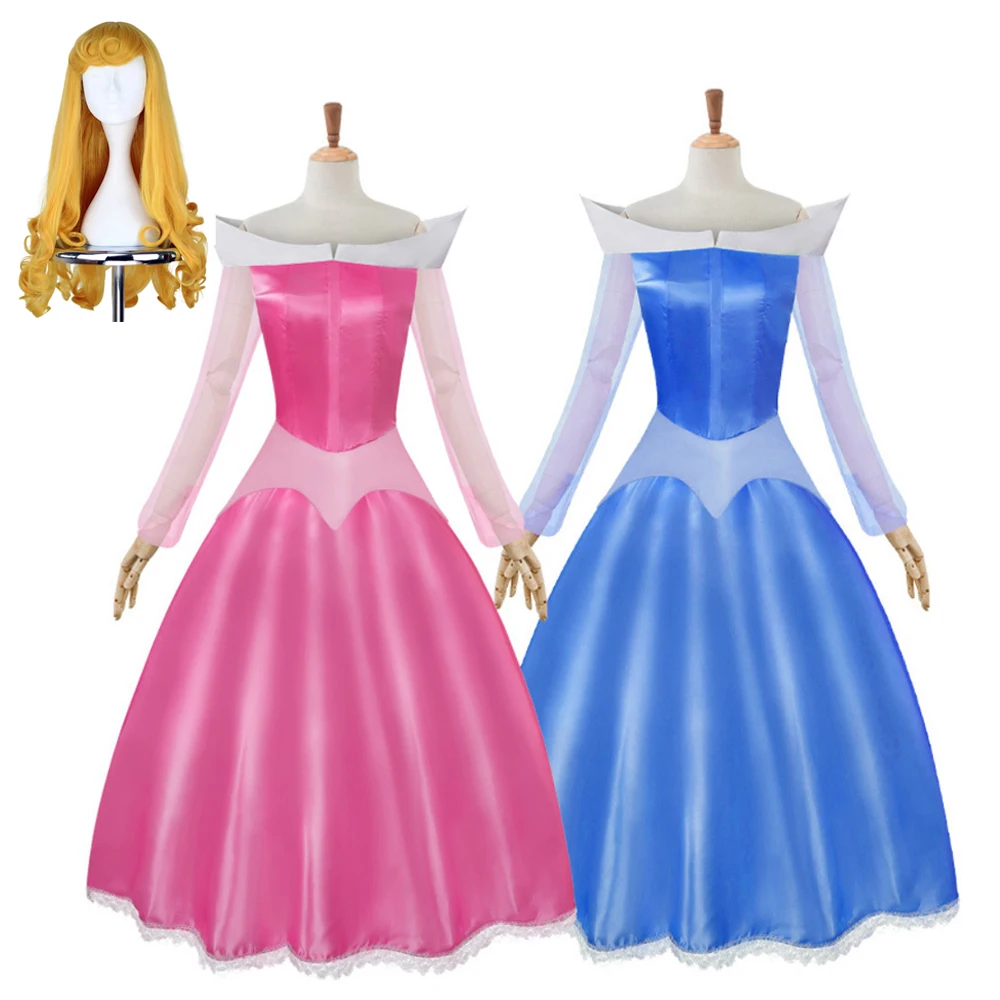 

Women's Anime Schoolgirl Cosplay Dress Set Pink & Blue Uniform for Halloween Party Carnival Role Play Costume Adults
