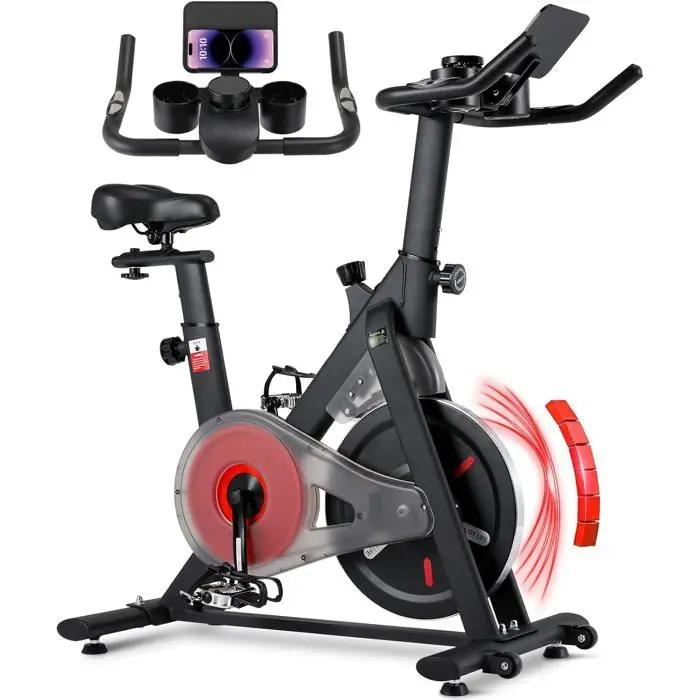Einstellbares Heimtrainer mit magnetischem Widerstand, Indoor-Fitnessfahrrad mit LCD-Ergometer, Laden 120 kg