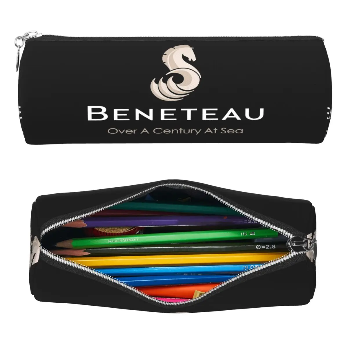 Beneteau Sailboat Sailing Yacht POCKET SIDE Federmäppchen, Stifthalter, zylindrische Stiftbox, Bleistiftbeutel für die Schule