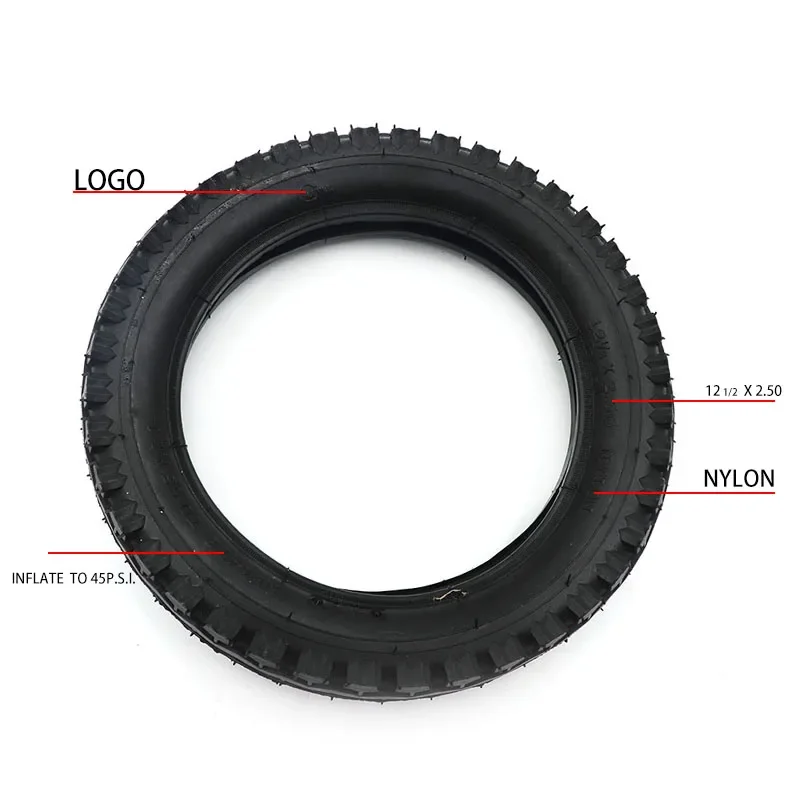 High Quality 12x2.50 Outer Tire 12 Inch Cover Tyre for Mini Motorcycle Electric Bicycle Children's Bicycle Baby Carriage