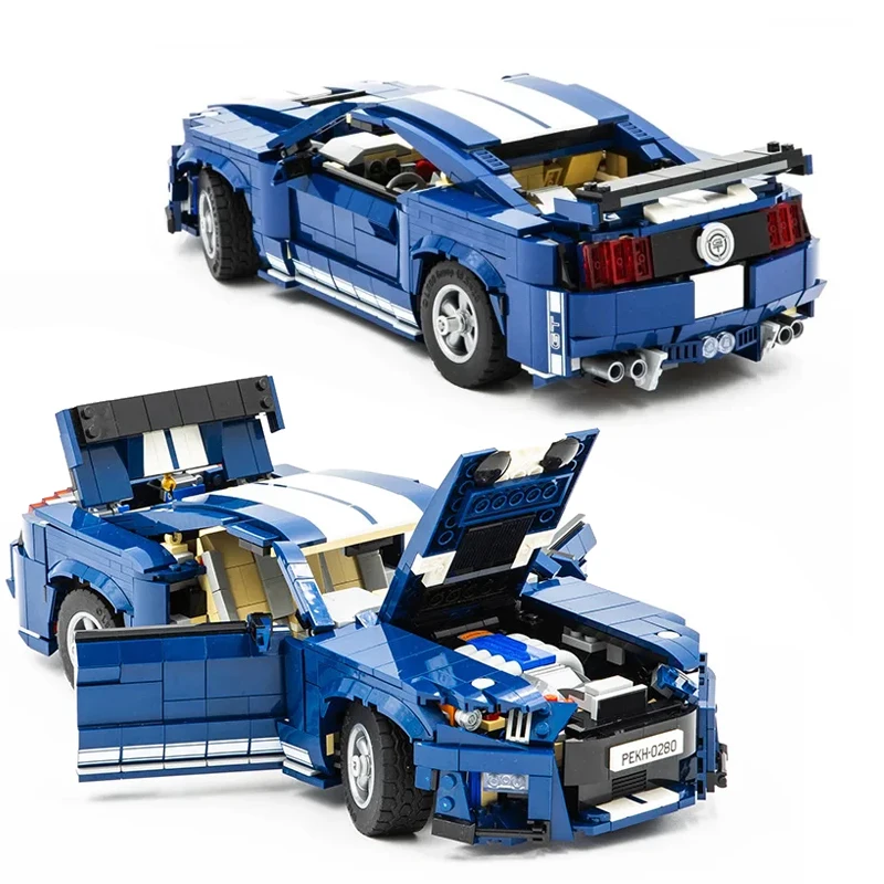 NEW Creative Expert MOC 10265 Mustangs Shelby GT500 Super Sports Cars Mustangs Building Blocks Set Fords Model DIY Bricks Toys