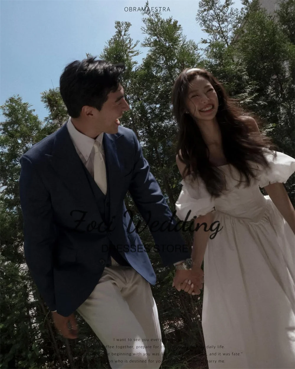 Zoci Square Neck Korea A Line Wedding Dresses Customized Taffeta Short Puff Sleeve Photos Shoot Dresses Long Bridal Party Gown - Image 2