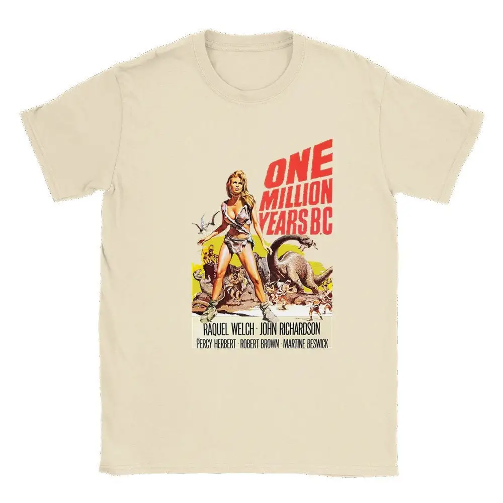 One Million Years B C Tribute T Shirt Vintage Homage to Prehistoric Cinema Best Old Movie of