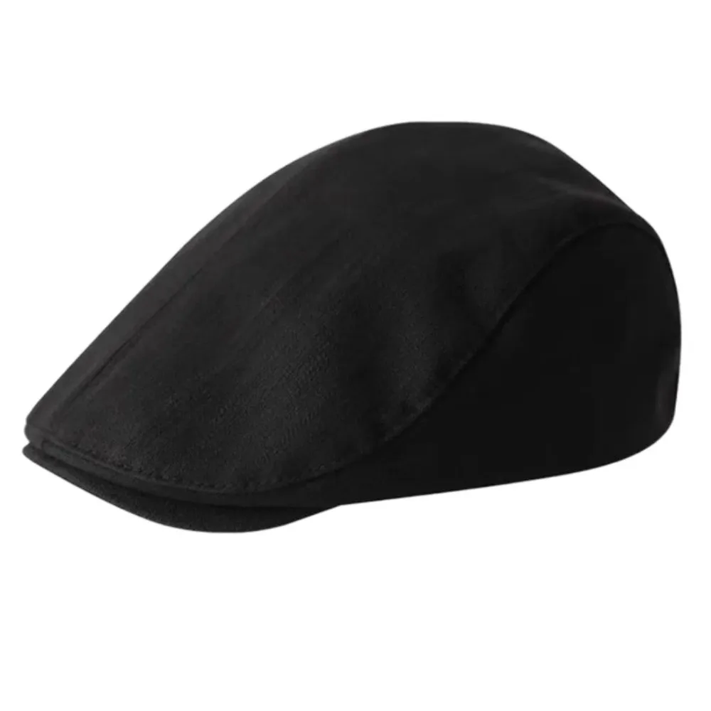 Simple Cotton British Beret Cap Short Brim Retro Cloth Painter Cap Casquette Peaked Cap Forward Hat Party