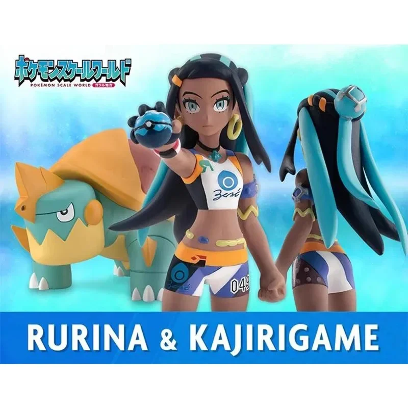 Originale Bandai Pokemon Scale World Galar Region Nessa Drednaw Anime Figure Giocattoli Regali Modello da collezione Ornamento
