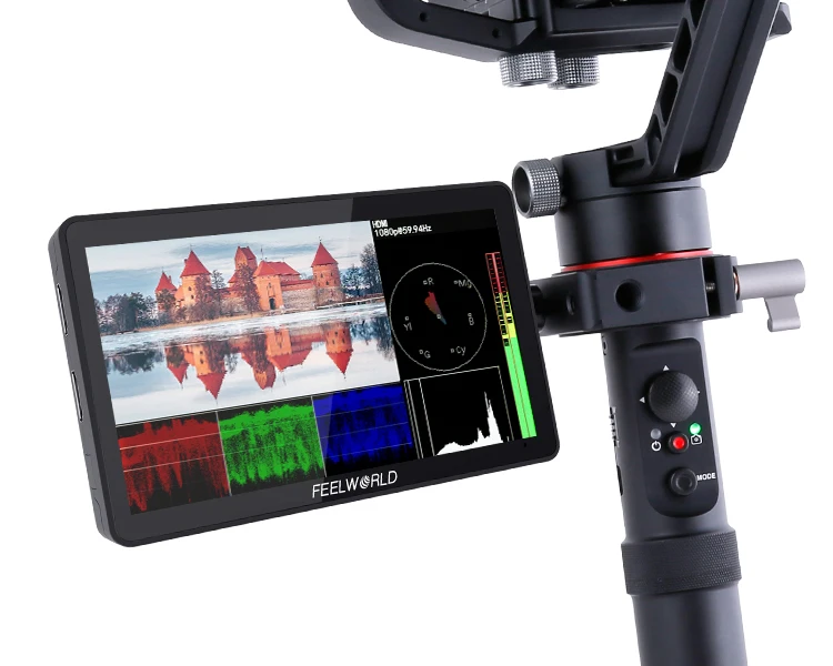 ZXY FEELWORLD F6 PLUS V2 6 Polegadas 3D LUT Câmera Monitor de Campo IPS FHD1920x1080 Suporte 4K Monitor de Campo Dslr