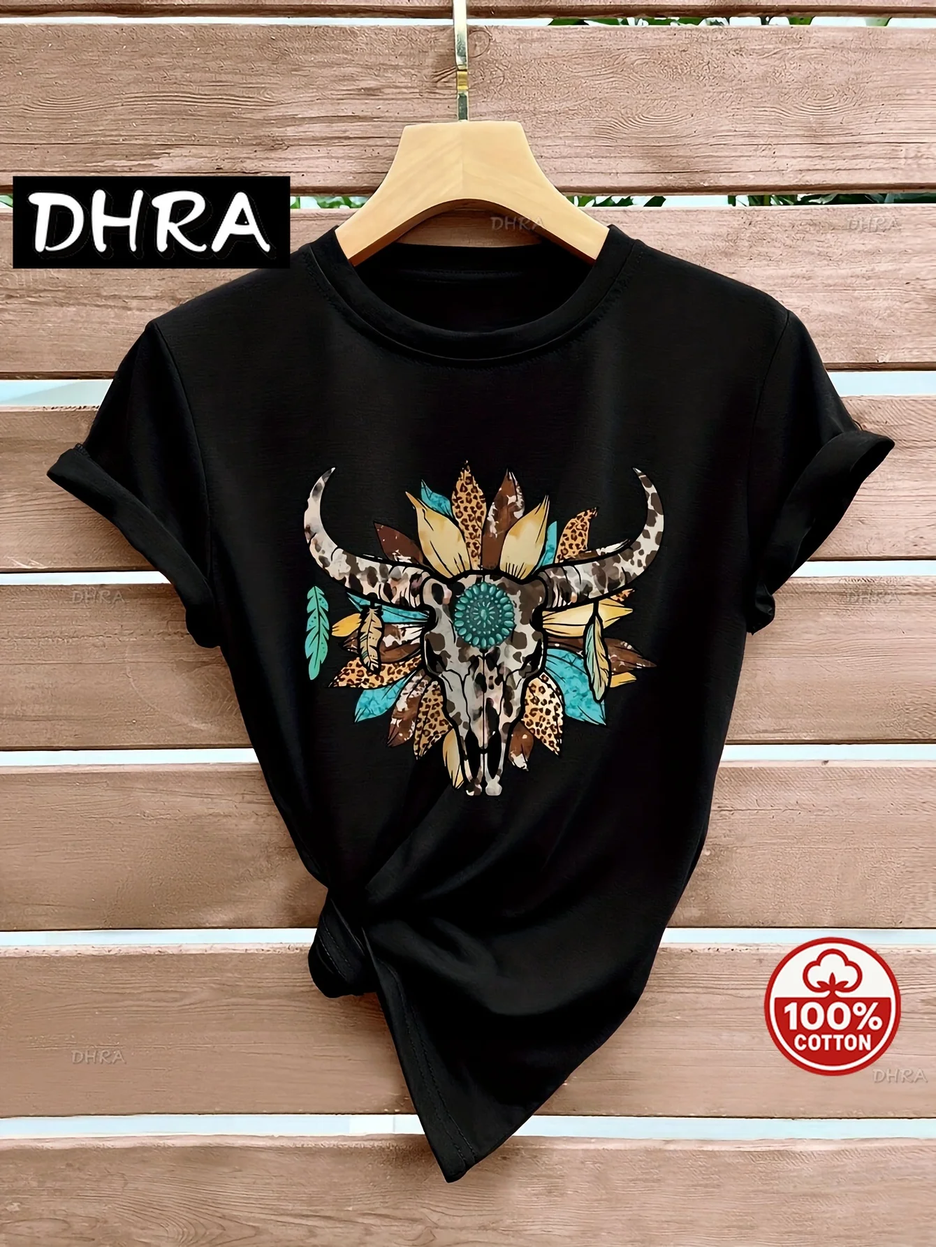 

Футболка с принтом коровьей головы, повседневный топ с короткими рукавами и круглым вырезом на лето и весну, женская одежда, футболка с эстетическим принтом, топ